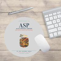 Thumbnail for Alice Springs Airport (ASP) design on light gray round mouse pad