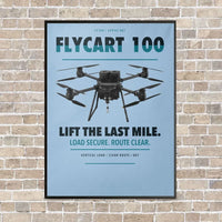 Thumbnail for DJI FlyCart 100 vertical canvas print - framed - light blue background