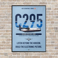 Thumbnail for Airbus C295 SIGINT vertical canvas print - framed - light blue background