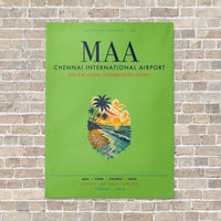 Thumbnail for Chennai International Airport MAA vertical canvas print - no frame - light green background