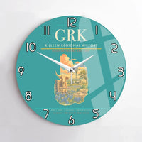 Thumbnail for Killeen Regional Airport (GRK) design on turquoise no frame wall clock