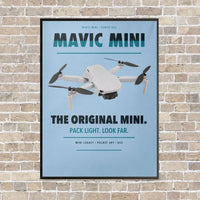 Thumbnail for DJI Mavic Mini vertical canvas print - framed - light blue background