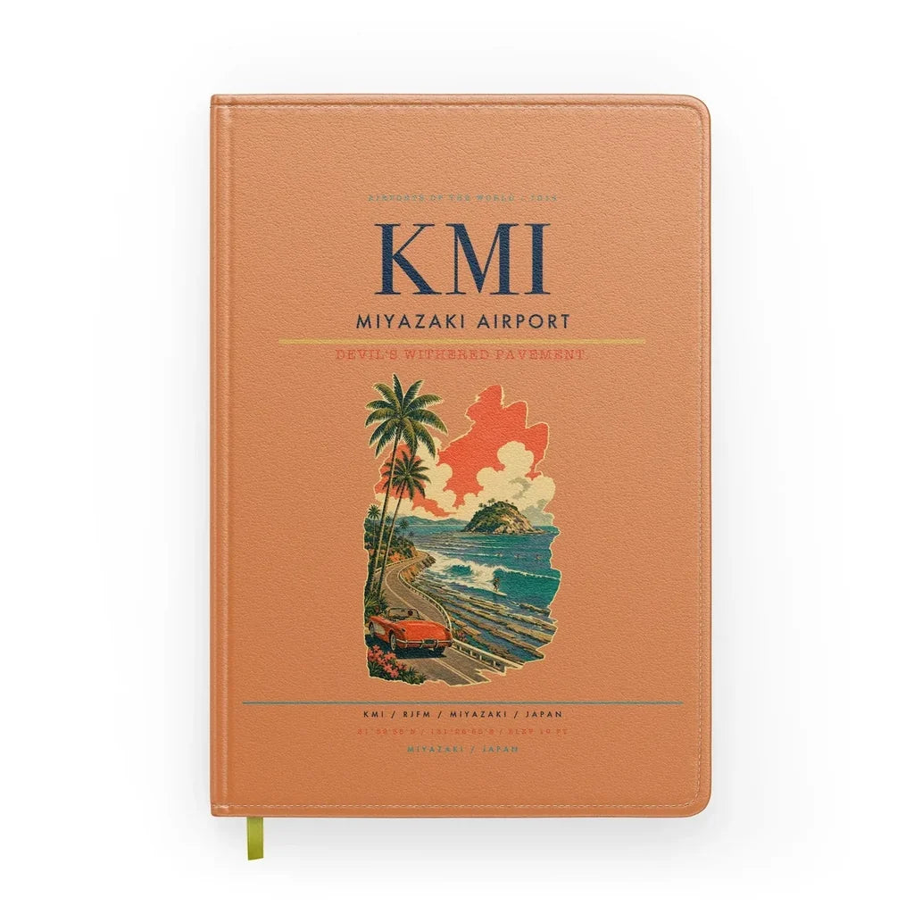 Miyazaki Airport (KMI) design on orange notebook