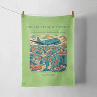 Thumbnail for VINTAGE G4388 - The County Seat Shuttle - Designed Towels design on lightgreen