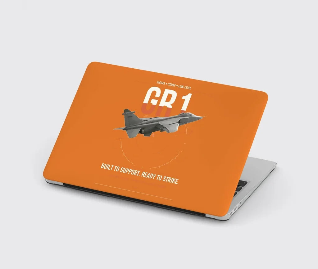 SEPECAT Jaguar GR1 design on orange MacBook case