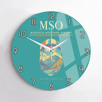 Thumbnail for Missoula Montana Airport (MSO) design on turquoise no frame wall clock