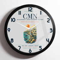 Thumbnail for Casablanca Mohammed V International Airport (CMN) design on light gray framed wall clock