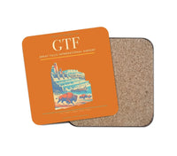 Thumbnail for Great Falls International Airport (GTF) design on orange 1 piece coaster