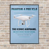 Thumbnail for DJI Phantom 4 Pro V2.0 vertical canvas print - framed - light blue background