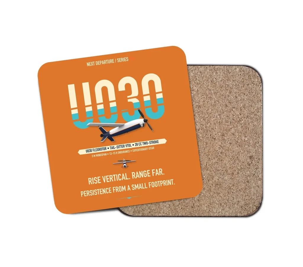 Airbus U030 Flexrotor design on orange 1 piece coaster