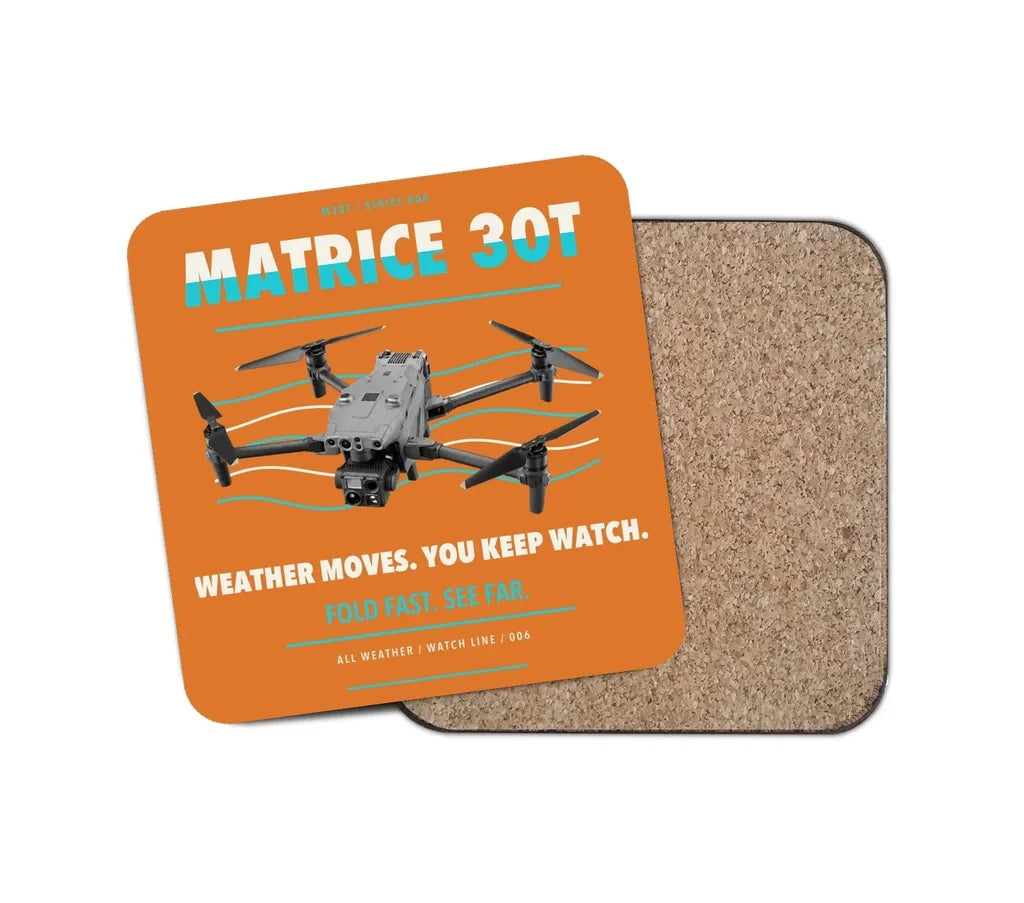 DJI Matrice 30T design on orange 1 piece coaster