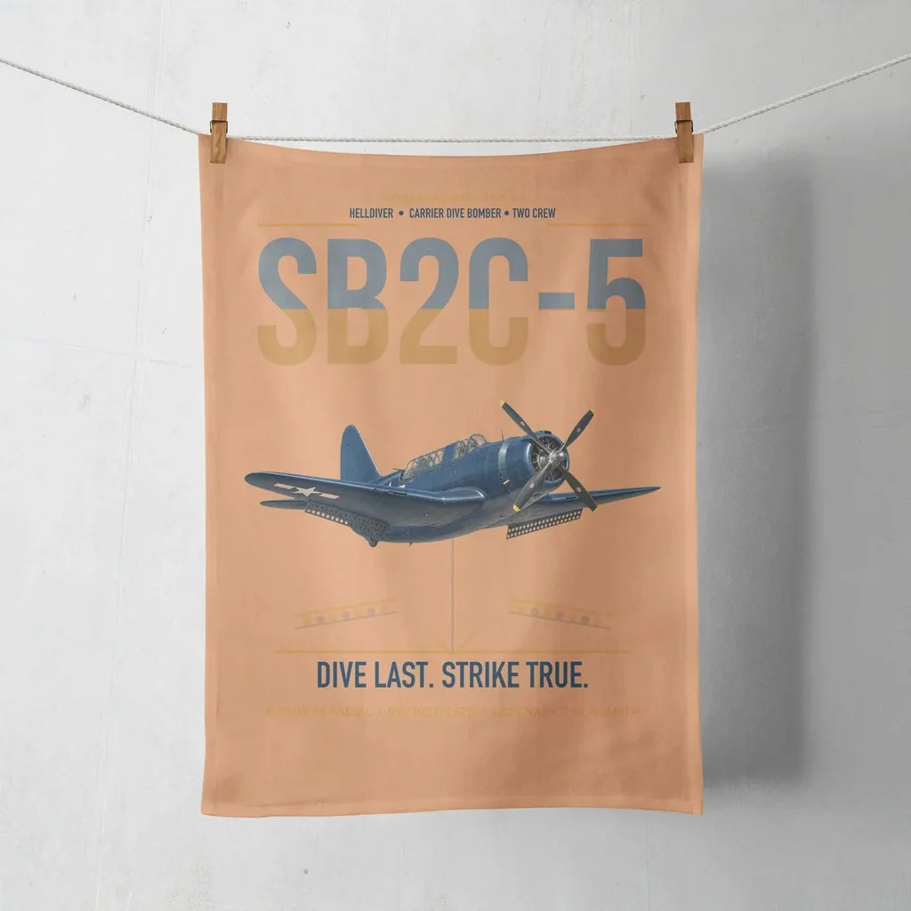 SB2C-5 Helldiver design on orange towel