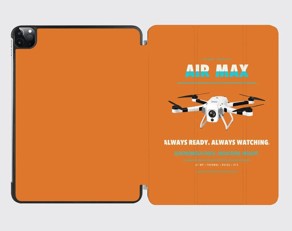 Percepto Air Max design on orange ipad tablet case