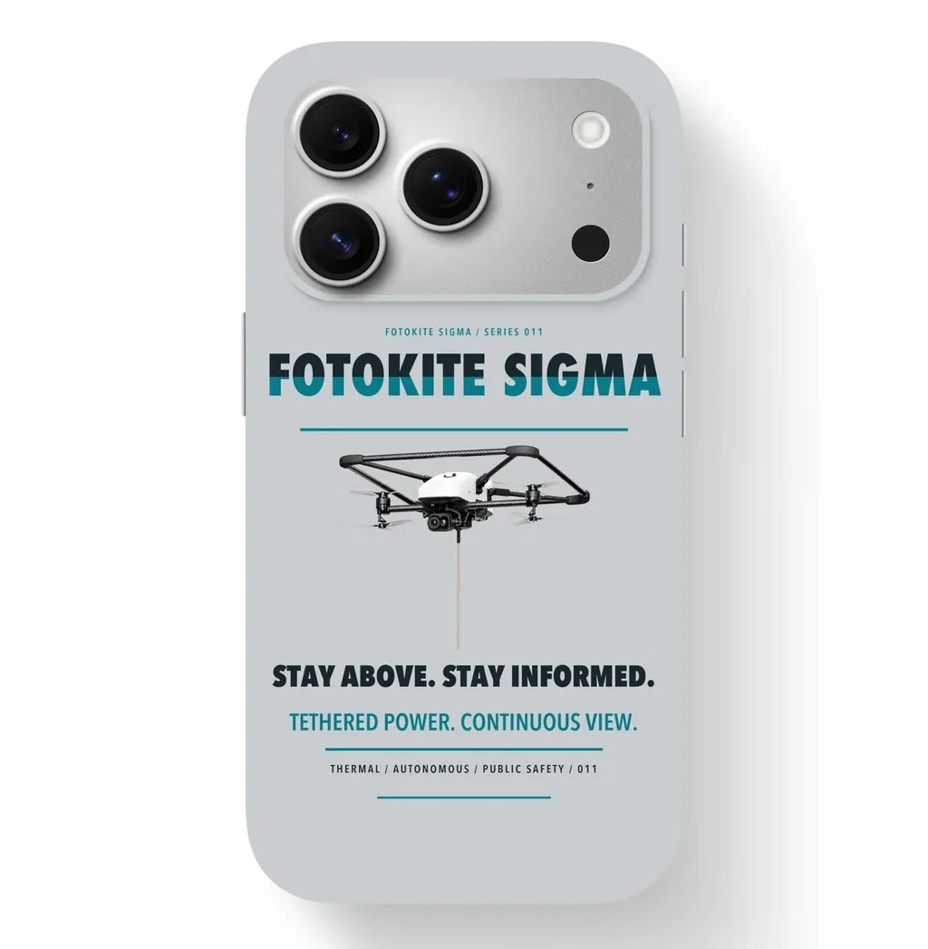 Fotokite Sigma Case design on light gray iphone case