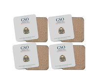 Thumbnail for Piedmont Triad International Airport (GSO) design on light gray 4 pieces set coaster