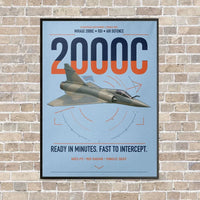 Thumbnail for Dassault Mirage 2000C RDI vertical canvas print - framed - light blue background