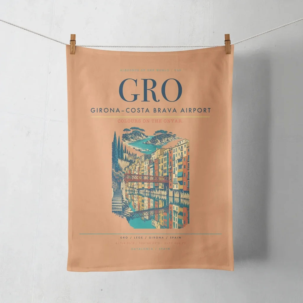 Girona–Costa Brava Airport (GRO) design on orange towel