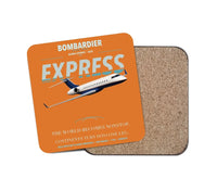 Thumbnail for Bombardier Global Express design on orange 1 piece coaster