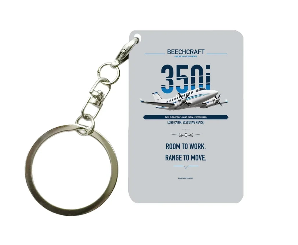 King Air 350i Key Chain design on light gray key chain