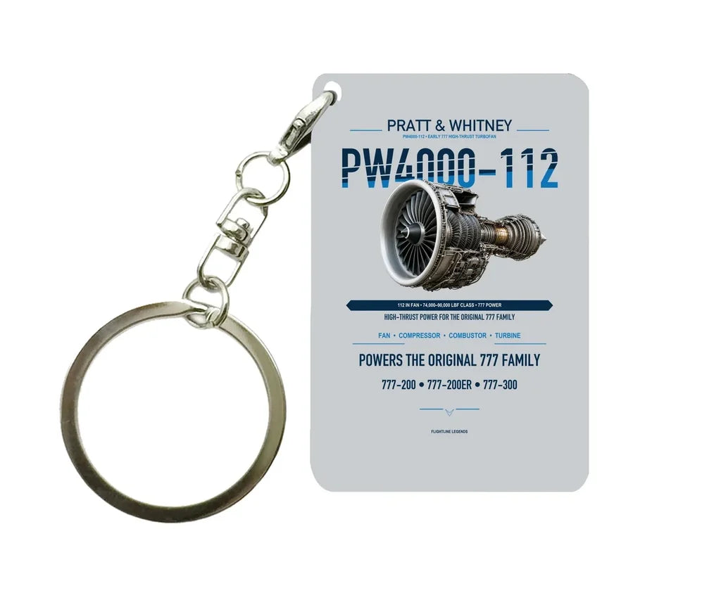 PW4000-112 Key Chain design on light gray key chain