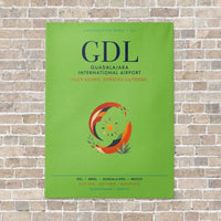 Thumbnail for Guadalajara International Airport GDL vertical canvas print - no frame - light green background