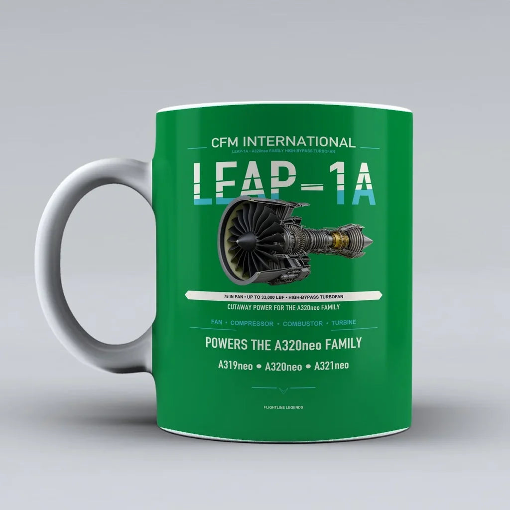 Mug design on green leap 1a
