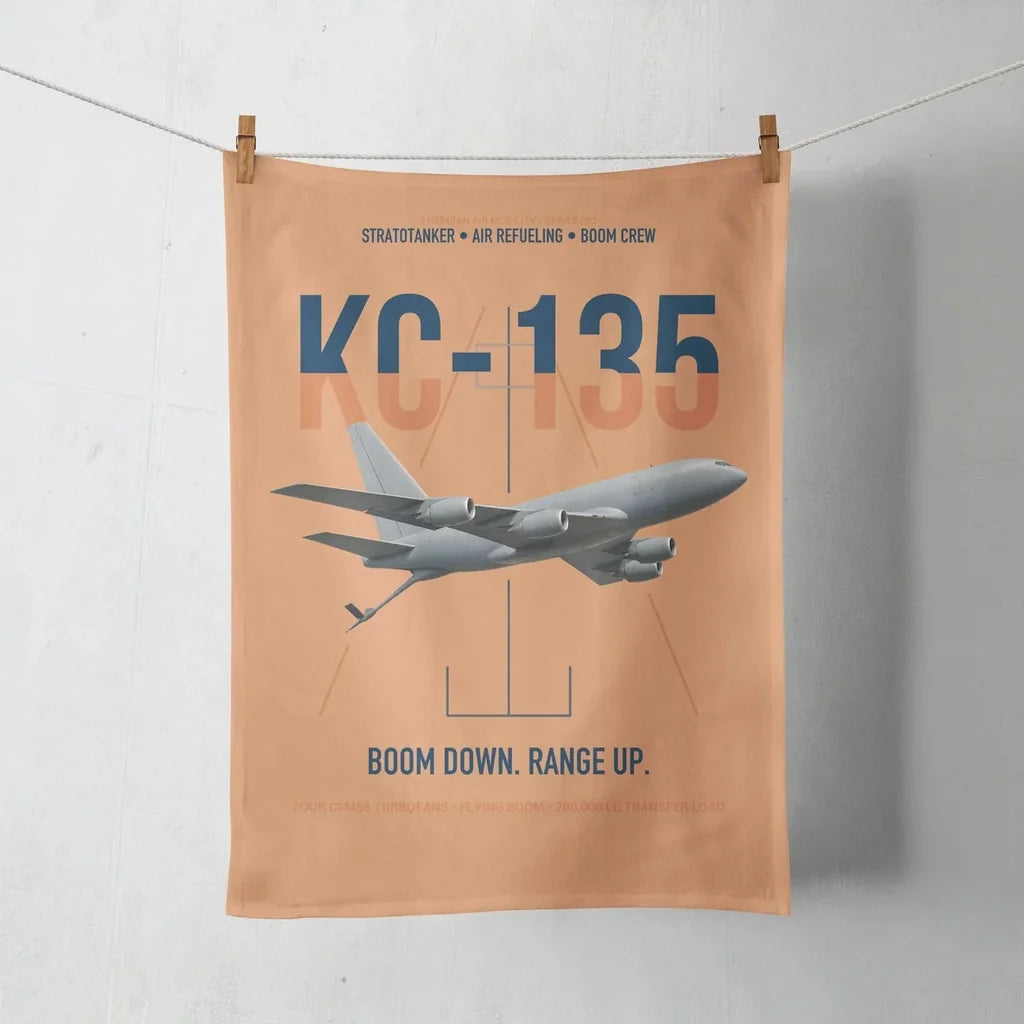 KC-135 STRATOTANKER design on orange towel