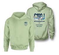 Thumbnail for Cessna 180J Skywagon design on light green double-side hoodie, double-side print