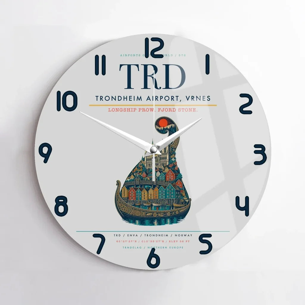 Trondheim Airport Vrnes TRD Wall-Clock No-Frame - Light Gray