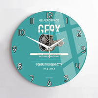 Thumbnail for GE9X design on turquoise no frame wall clock