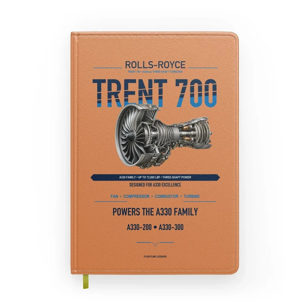 TRENT 700 design on orange notebook