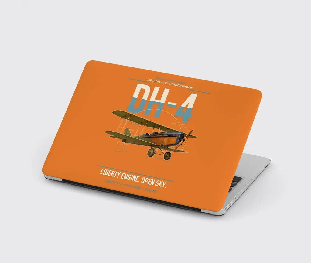 Airco DH-4 Liberty Plane design on orange MacBook case