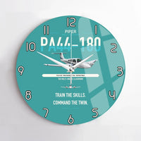 Thumbnail for Piper PA-44-180 Seminole design on turquoise no frame wall clock