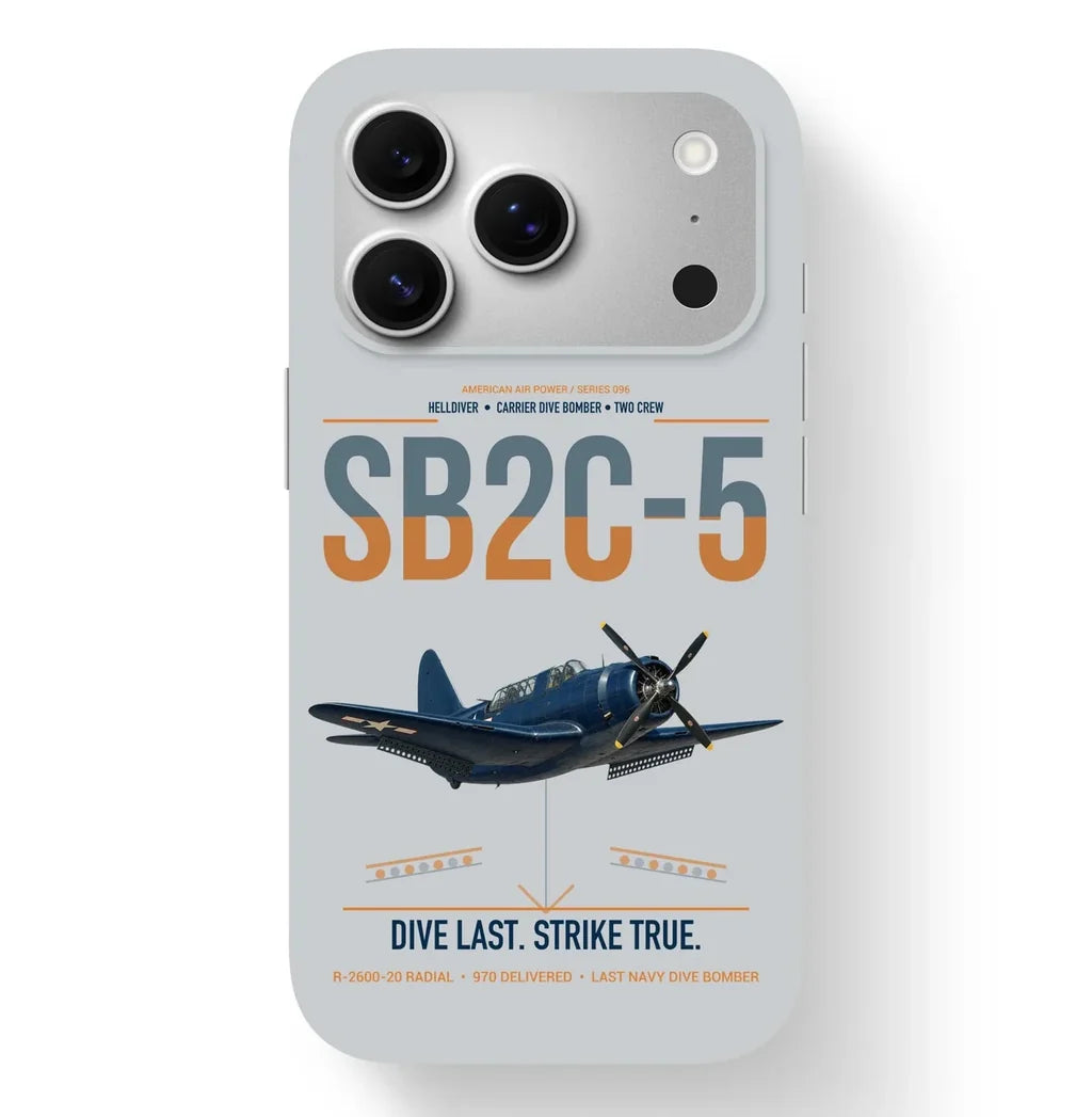 SB2C-5 Helldiver design on light gray magsafe iphone case, for iPhone 17 Pro