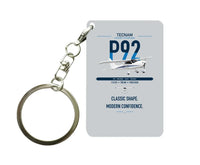 Thumbnail for Tecnam P92 Echo MkII design on light gray designed key chain, double-side print