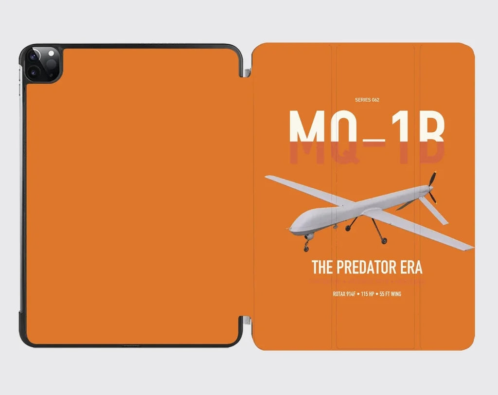MQ-1B Predator design on orange ipad tablet case