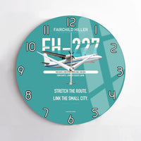 Thumbnail for Fairchild Hiller FH-227B design on turquoise no frame wall clock