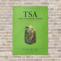 Thumbnail for Taipei Songshan Airport TSA vertical canvas print - no frame - light green background