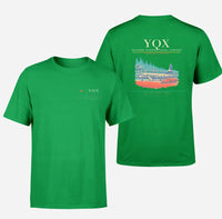 Thumbnail for Gander International Airport (YQX) design printed on green double-side t-shirt