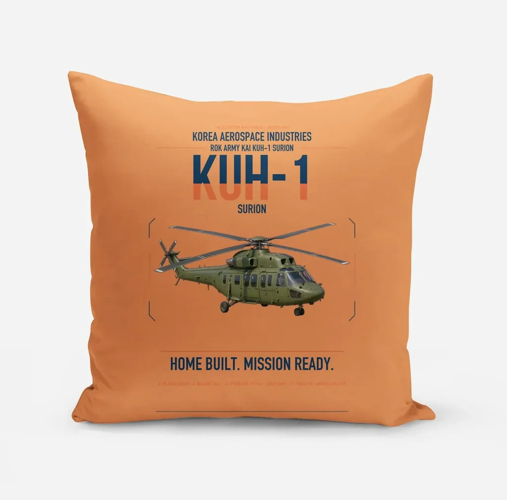 Korea Aerospace Industries KUH-1 Surion design on orange pillow