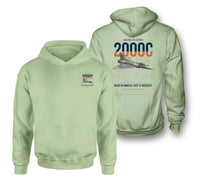 Thumbnail for Dassault Mirage 2000C RDI design on light green double-side hoodie, double-side print