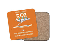 Thumbnail for Cessna Citation 550 - Citation II design on orange 1 piece coaster