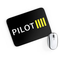 Thumbnail for Pilot & Stripes (4 Lines) aviation design on neoprene with anti-slip base mouse pad.