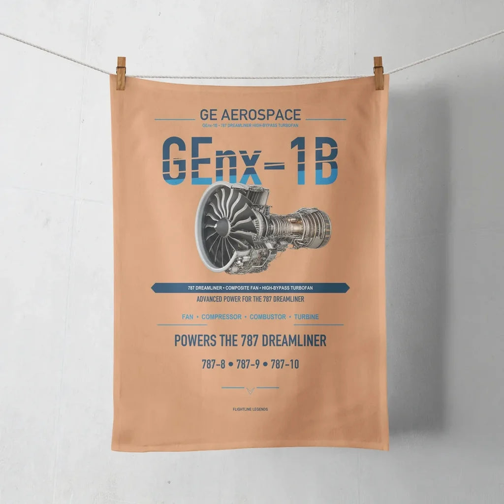 GEnx-1B design on orange towel
