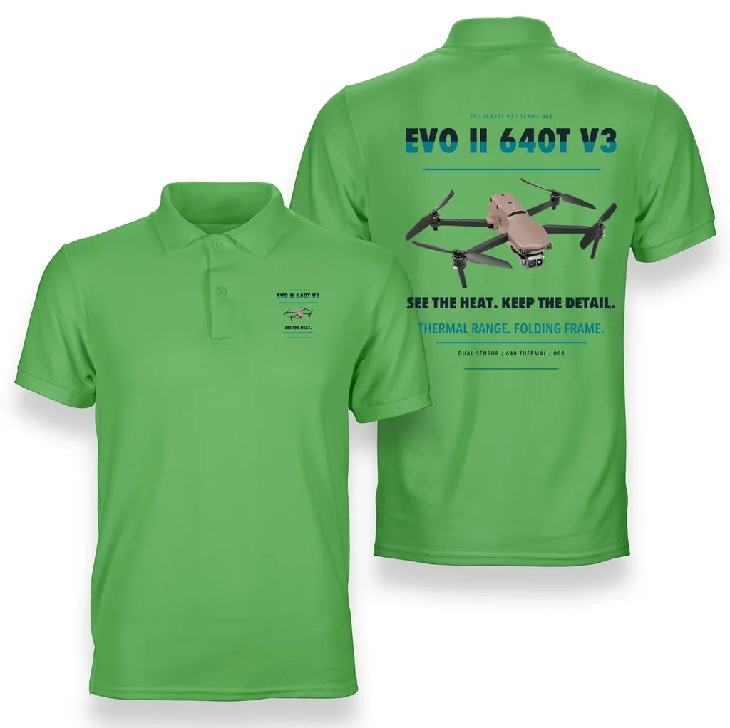 Autel EVO II Dual 640T V3 design on light green polo