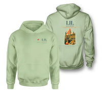 Thumbnail for Lille Airport (LIL) design on light green double-side hoodie