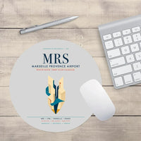 Thumbnail for Marseille Provence Airport (MRS) design on light gray round mouse pad
