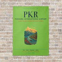Thumbnail for Pokhara International Airport PKR vertical canvas print - no frame - light green background