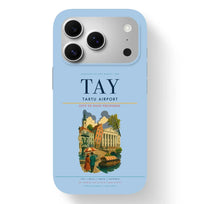 Thumbnail for Tartu Airport (TAY) design on light blue iPhone 17 Pro MagSafe case