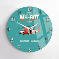 Thumbnail for Sikorsky MH-60T Jayhawk design on turquoise no frame wall clock